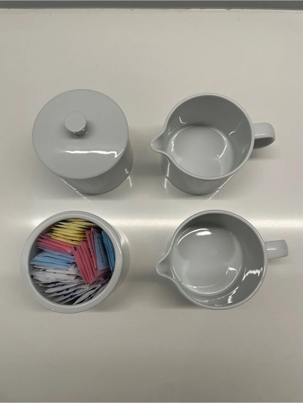 🥛 Crate & Barrel White Porcelain Creamer and Sugar Set, Set of 2 🥛